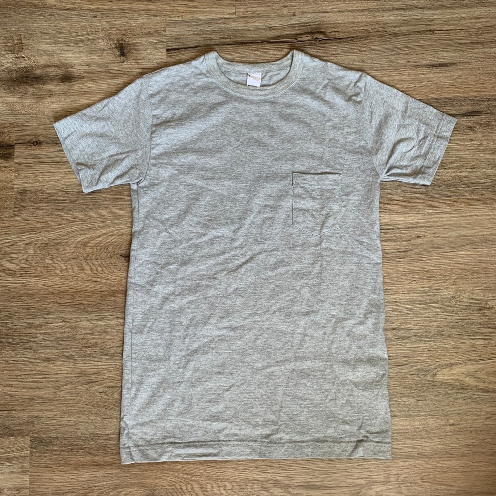 3sixteen Mens Pocket T-Shirt in Heather Grey - 100% Cotton Made in USA - Small